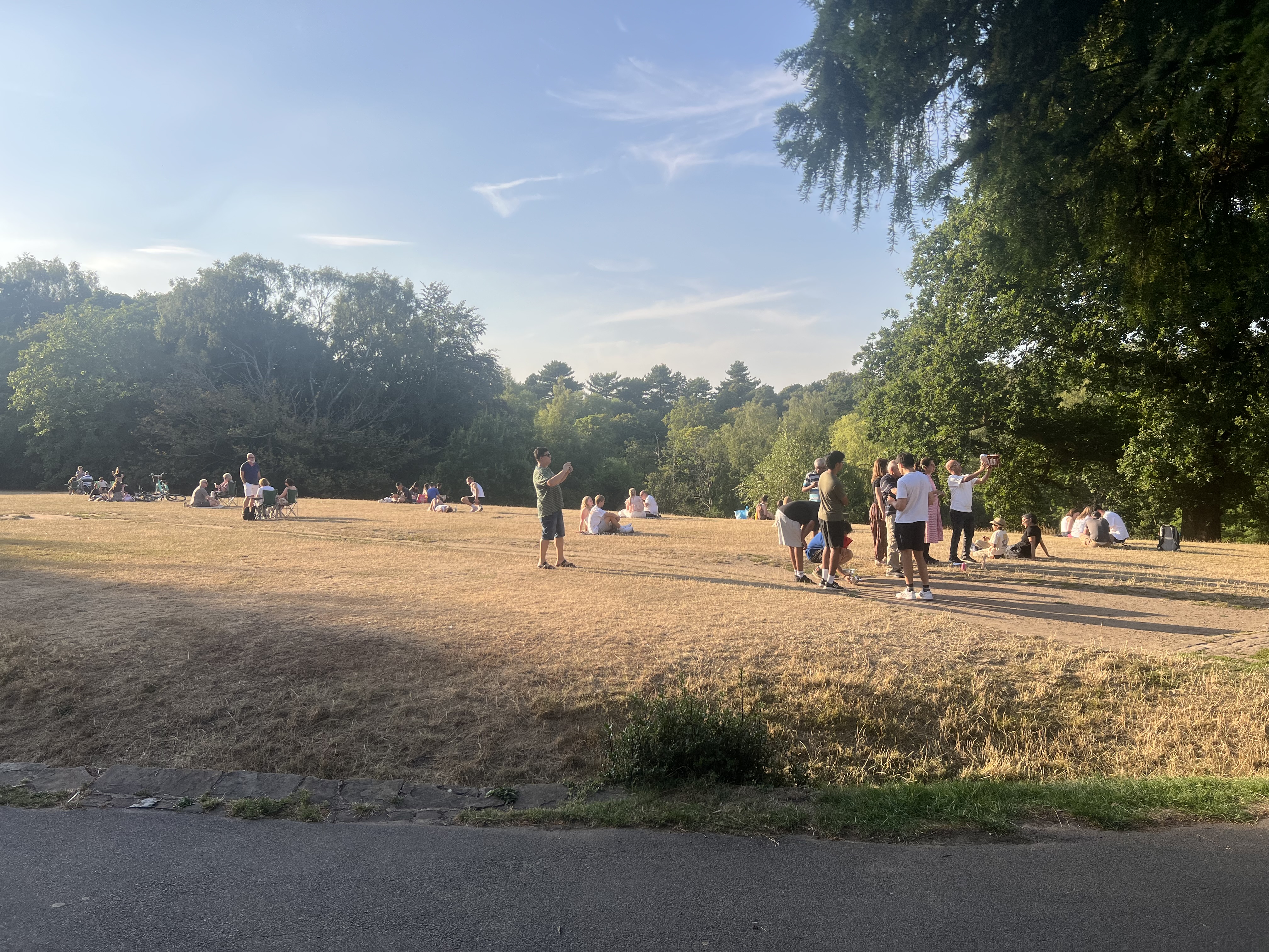 the park filling up before anything had really started